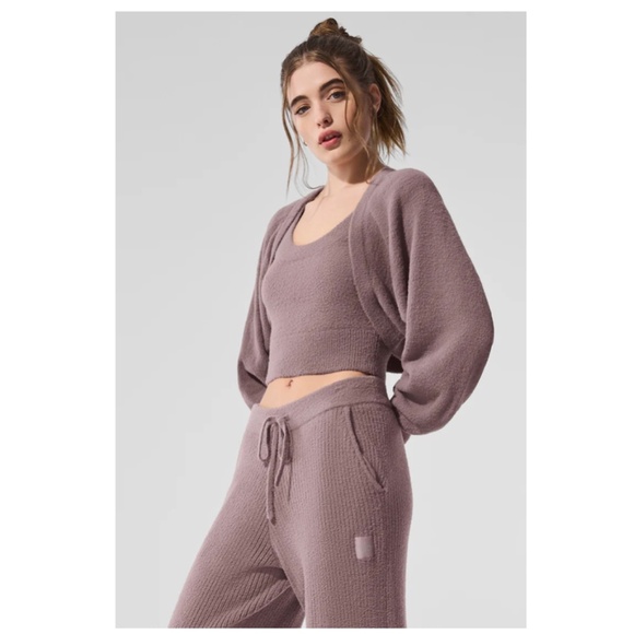 ALO YOGA Snuggle Up Sweater Shawl Mushroom OS - Picture 3 of 10